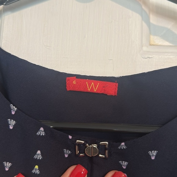 W for woman navy and yellow dress size 6 - Picture 4 of 5